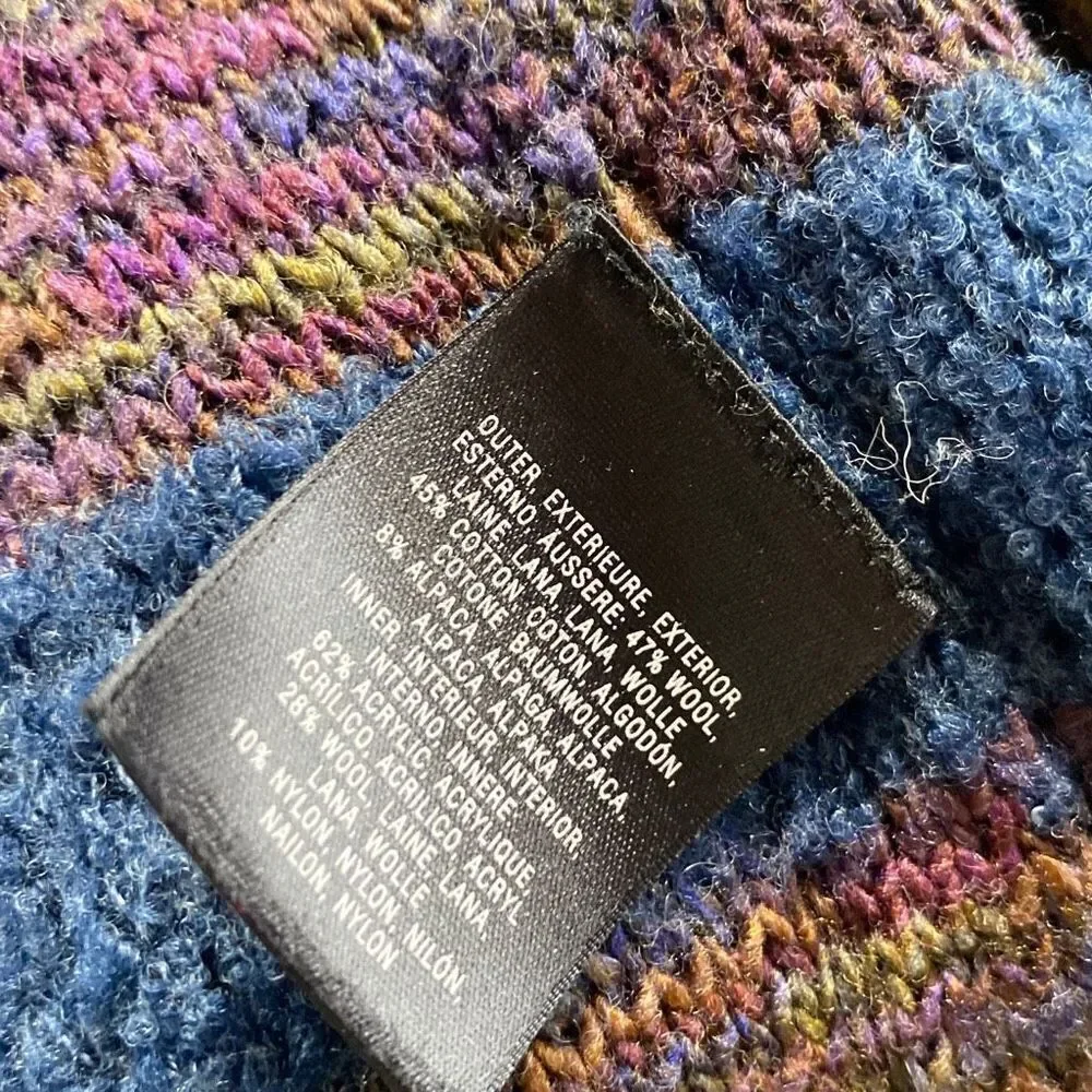 Anthropologie Fiets‎ Voor Long Waterfall Open Front Cardigan Alpaca Wool Navy S